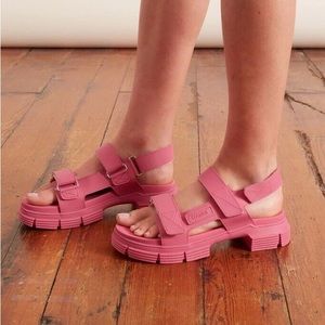 Ganni Recycled Rubber Sandals - Pink - 39